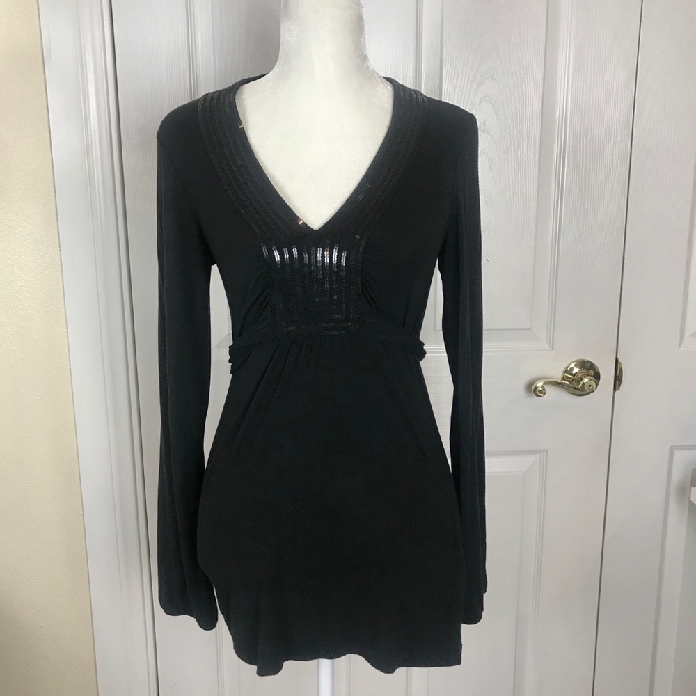 Ann Taylor LOFT Black Long Sleeve Blouse Size S